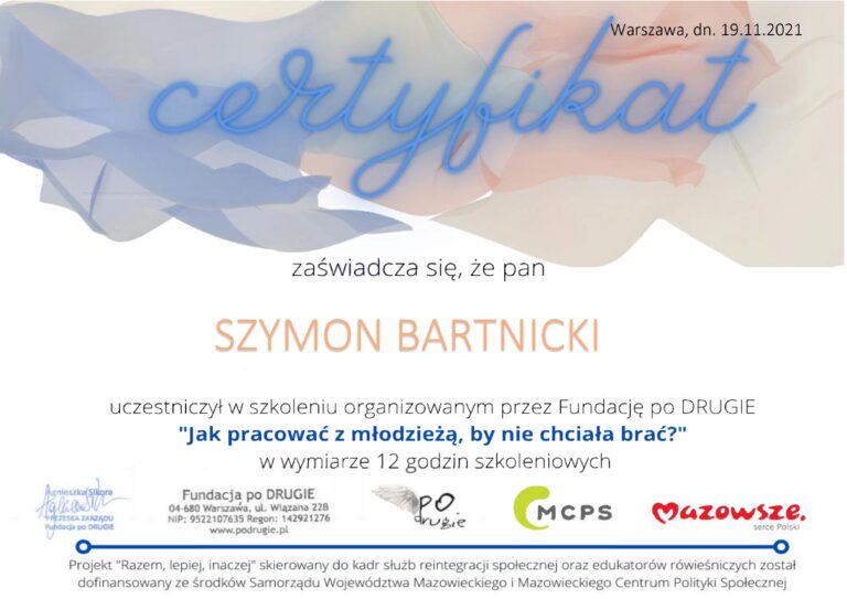 Szkolenie dotyczące pracy z młodzieżą